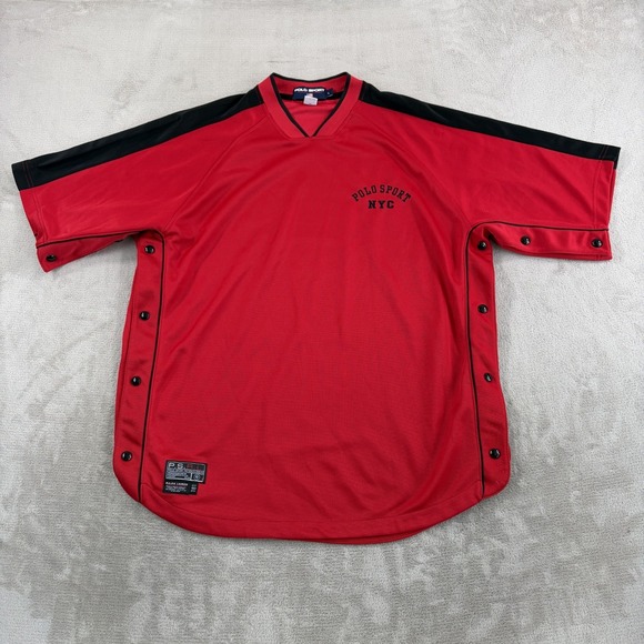 Polo Sport Other - Vintage Ralph Lauren Polo Sport Warm Up Tear Away Snap Shirt Red Black Men Large